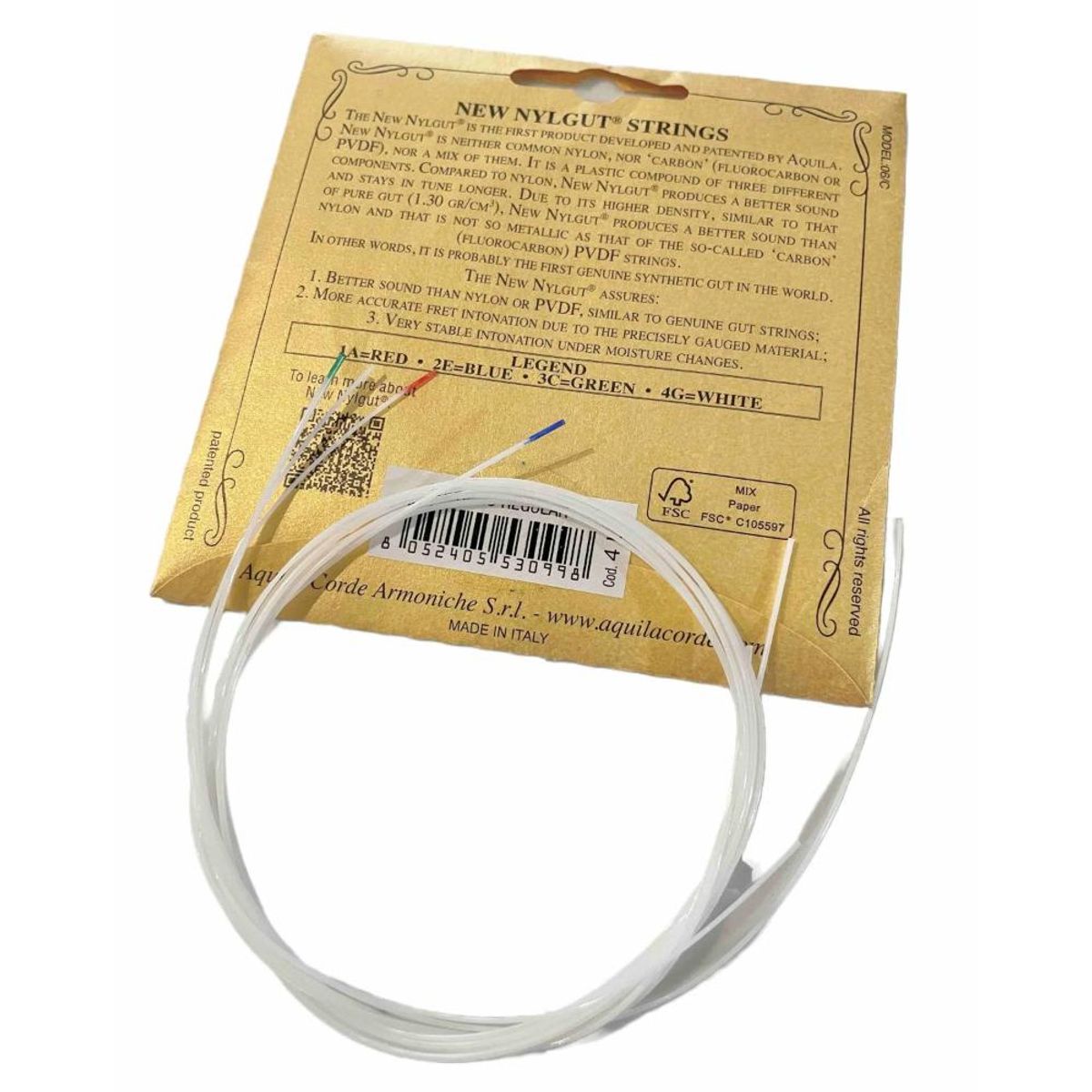 AQUILA - Set de Cuerdas para Ukelele Soprano Aquila New Nylgut 4U - Crema