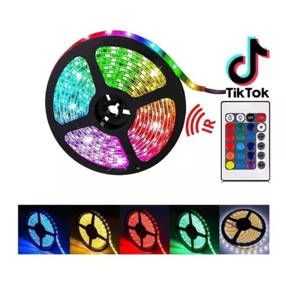 GENERICO - Cinta Tira 300 Led 5mt Rgb Control Luces