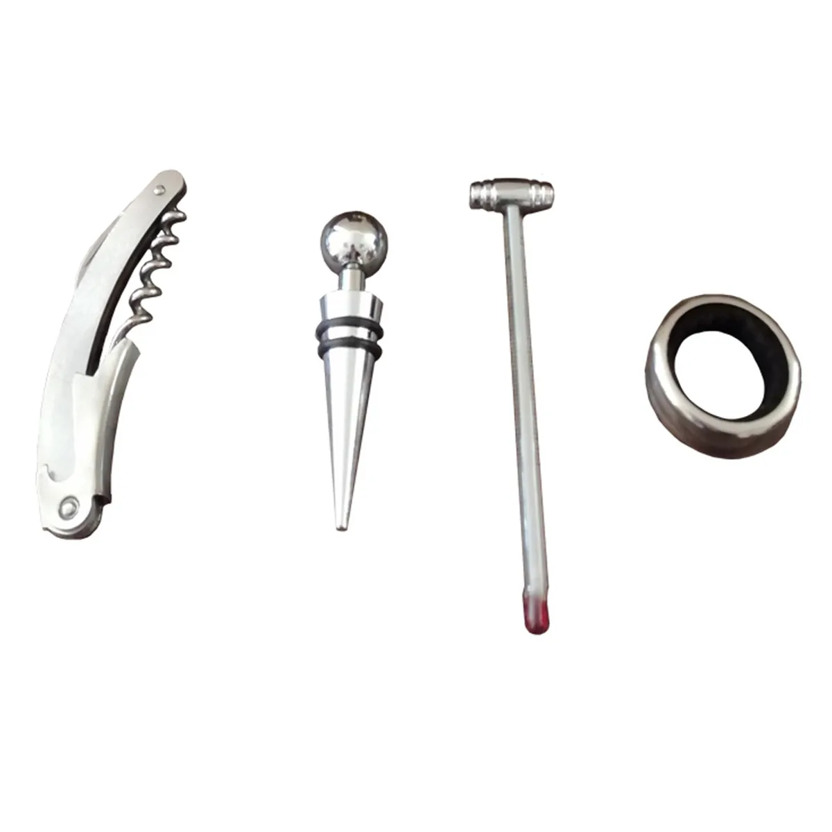 IMPORTCLICK - Set de Vino 4 Accesorios En Caja De Madera