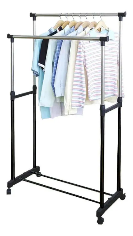 Perchero Doble Organizador Colgador Ruedas
