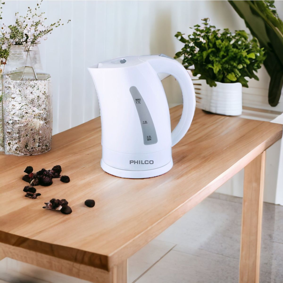 PHILCO - Hervidor Eléctrico Philco Blanco 17L 2200W K-17WH Giratorio