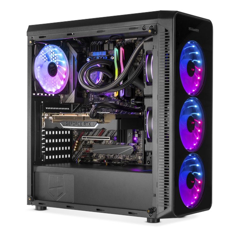 NOX - Gabinete Gamer Hummer Tgm + 4 Ventiladores Argb Full Color - Negro