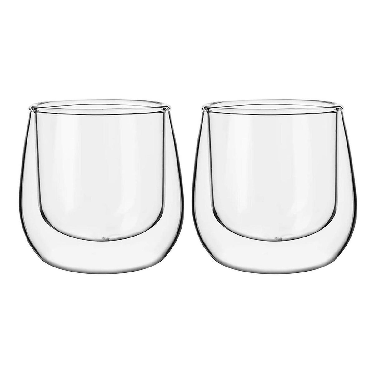 IMPORTCLICK - Set 2 Mug Glasso Vasos Doble Pared Vidrio 90 ML