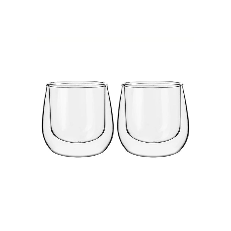 IMPORTCLICK - Set 2 Mug Glasso Vasos Doble Pared Vidrio 90 ML