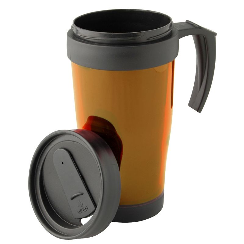 GENERICO - Mug Térmico Plástico 450 cc Naranjo