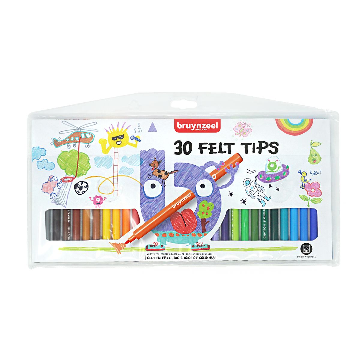 BRUYNZEEL - Marcadores Para Niños Bruynzeel 30 Colores