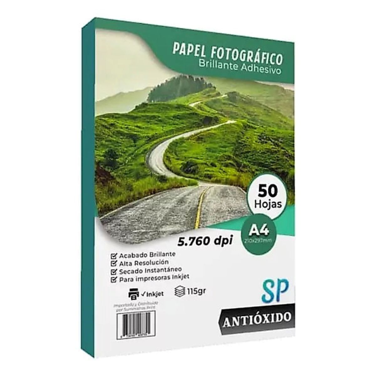 GENERICO - Papel Fotográfico Adhesivo Glossy 115 g A4 X 50 Hojas