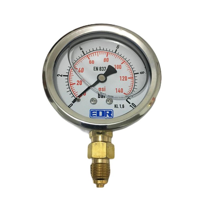 GENERICO - Manómetro Glicerina 0-10 Bar 63mm Inox Conexión 14