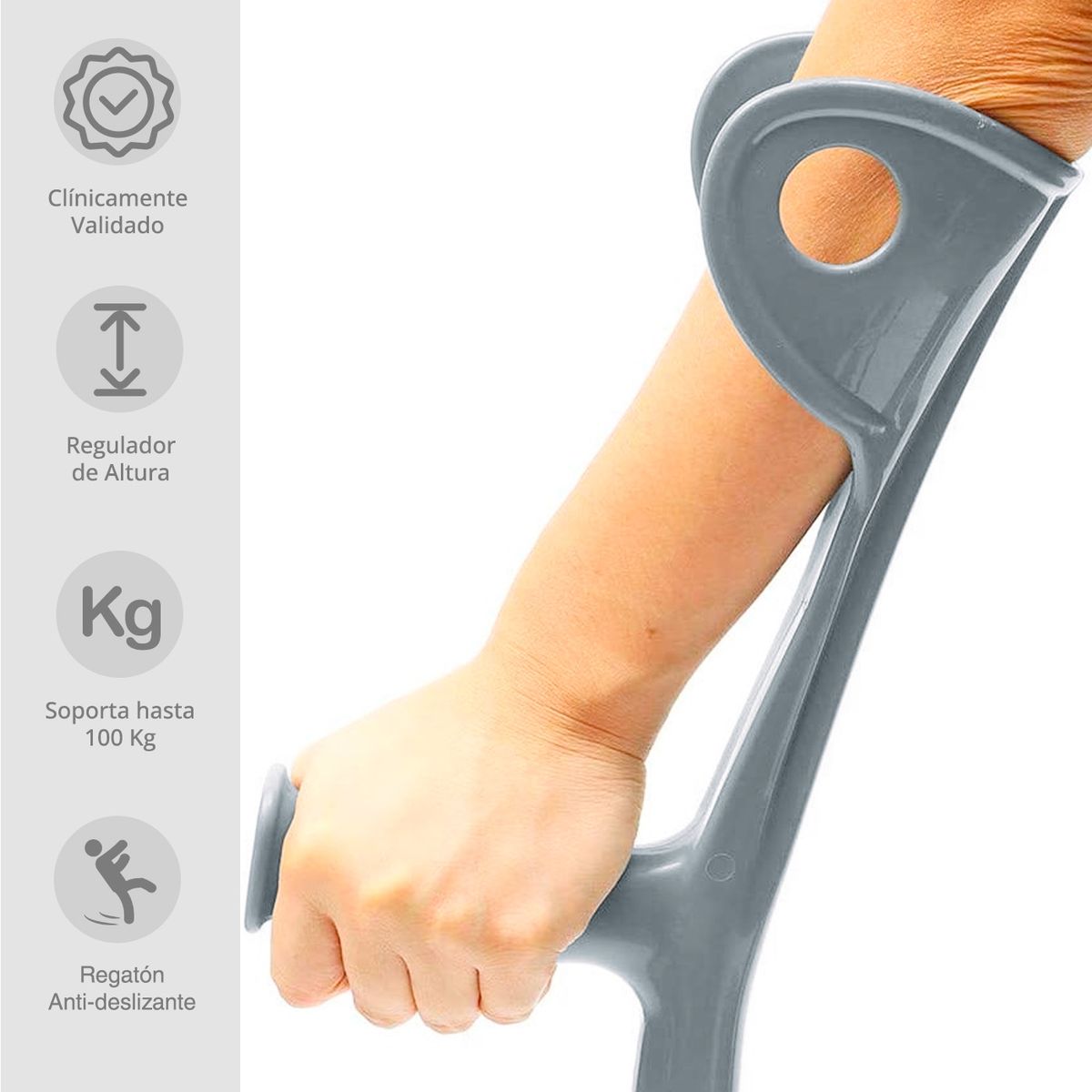 TOPMEDIC - Pack 2 Muletas / Bastones Canadienses Ortopédicos Adulto Mayor