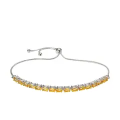 ALYN B JOYAS - Pulsera de Plata 925 con gemas de Citrino 5 mm