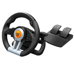 KROM - Kit Volante Con Pedales K-Wheel Premium Ps4 Xbox One PC - Negro