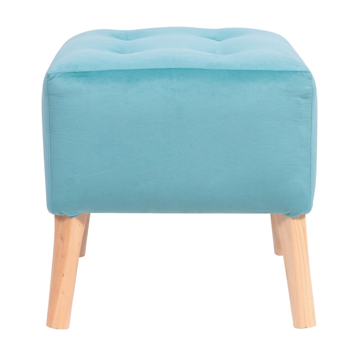 GENERICO - Pouf Alemania Turquesa Felpa 42x42x43 Cm Máxima Design.