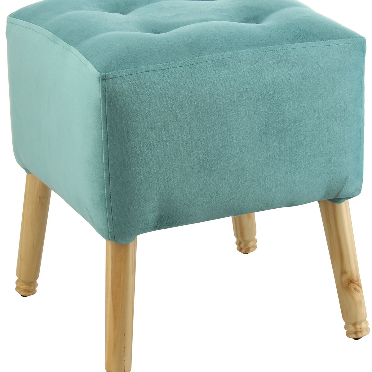 GENERICO - Pouf Alemania Turquesa Diseño felpa 42x42x43 cm Máxima Design