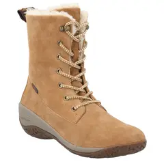 HUSH PUPPIES - Botas Planas Bota cuero mujer madras camel