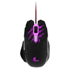 XTECH - Mouse Gaming 6 Botones Hasta 3200DPI USB - Rosa