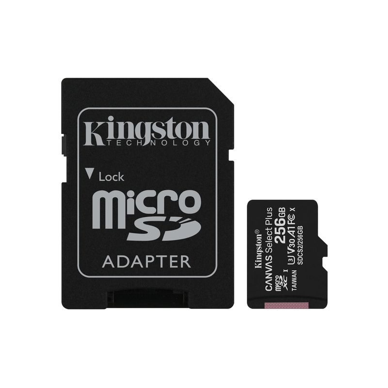 KINGSTON - Micro SD Kingston 256gb Clase 10 + Adaptador KINGSTON