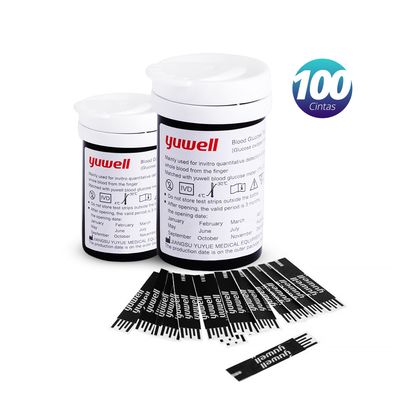 Imagen 2 del producto Cintas Tiras Reactivas 100 Unidades Glucometro Yuwell 582