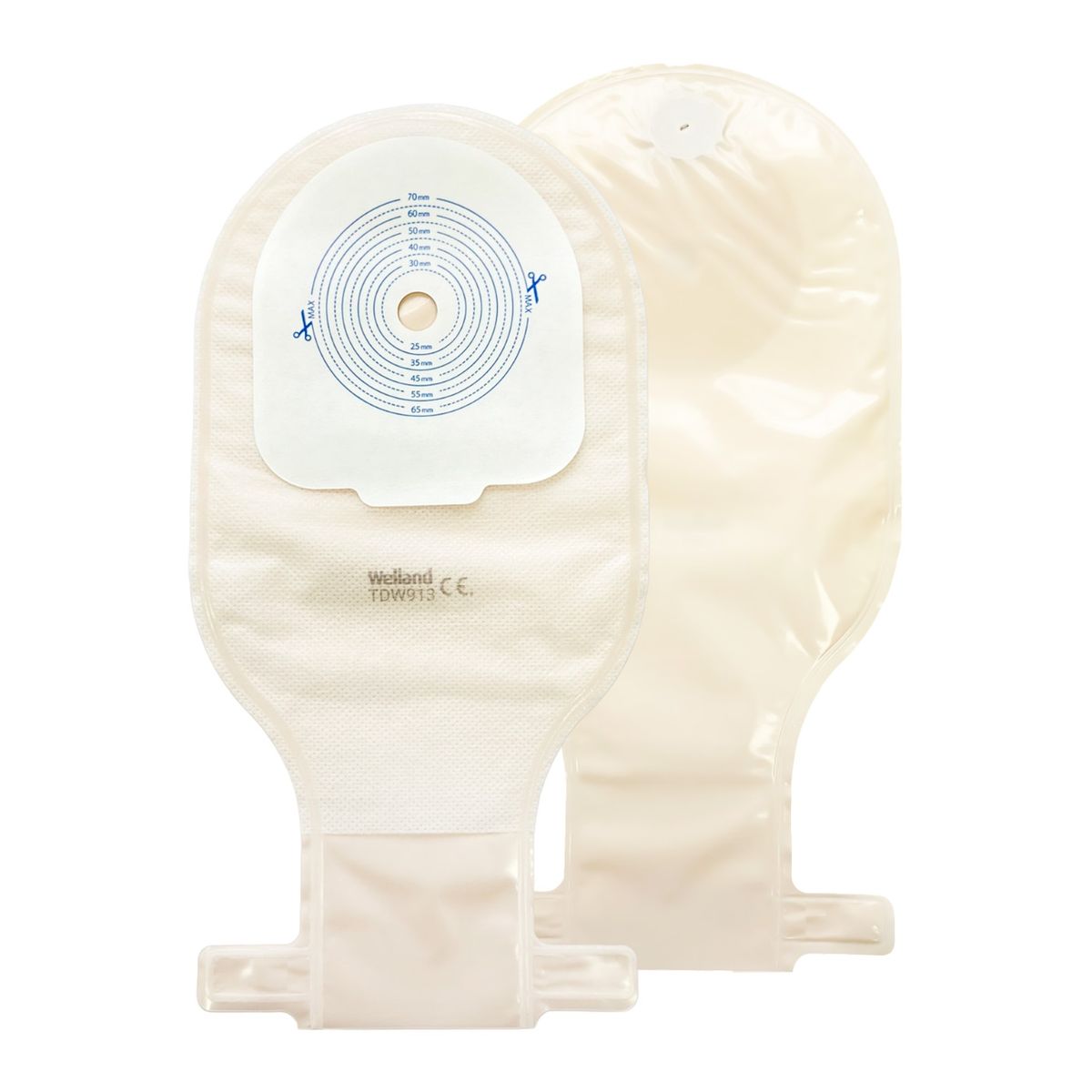 WELLAND MEDICAL - Pack de 10 Bolsas de Colostomía con Filtro de Olores y Gases y con Placa Recortable Welland Medical