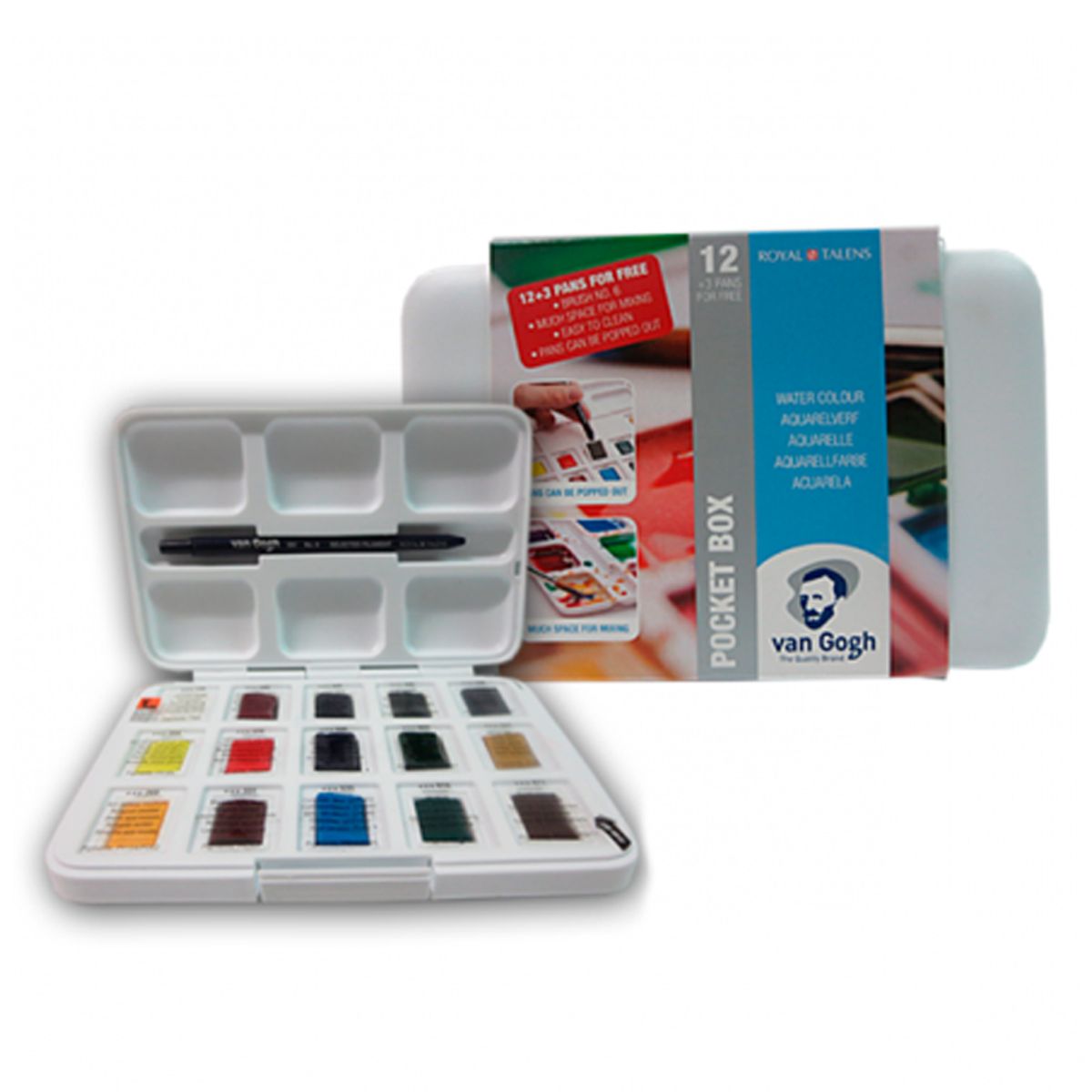 VAN GOGH - Acuarela en Pastillas Van Gogh Set 12+3 Colores Extra