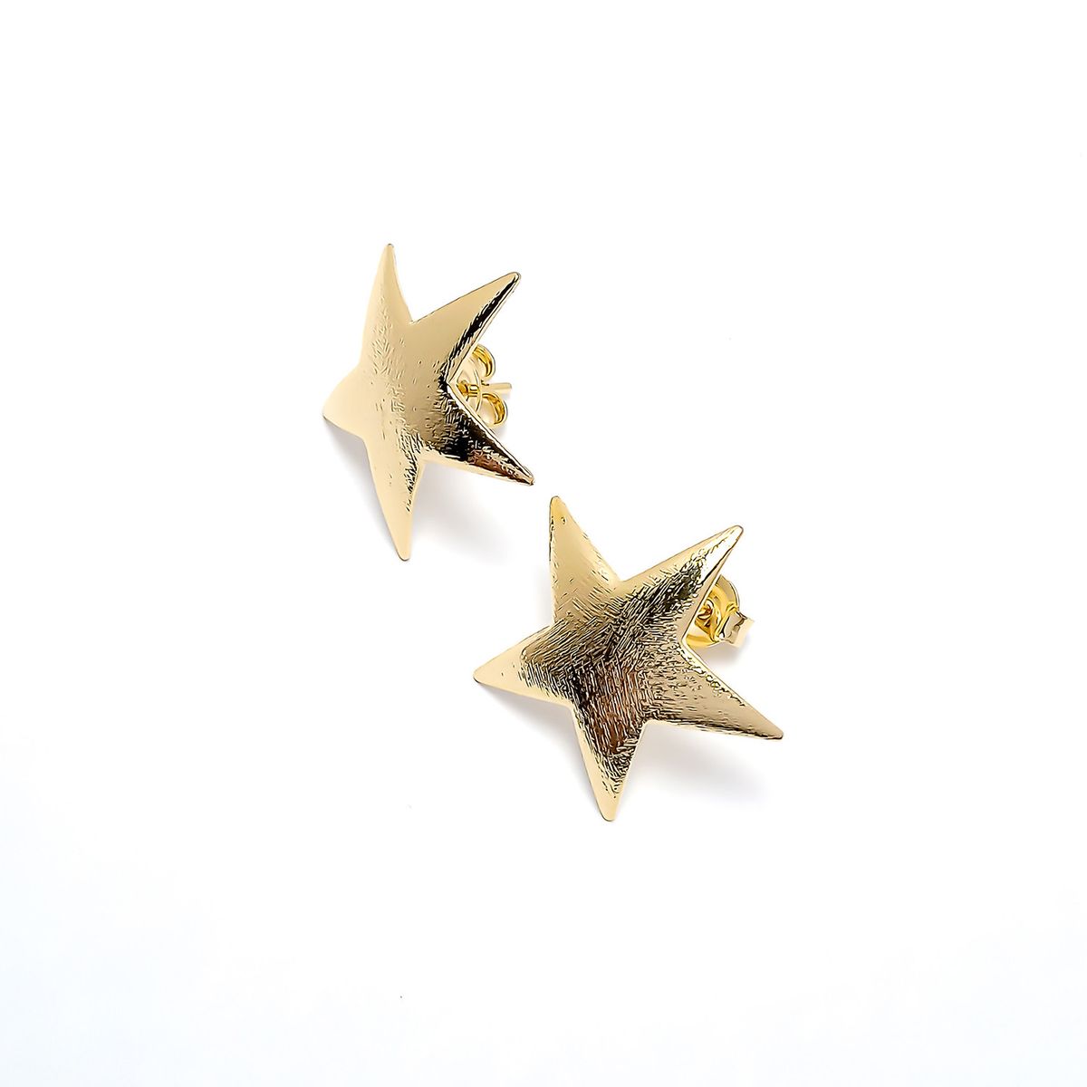 COGGIOLA - Aros Estrella Satinada Grande Enchapado Oro 18K