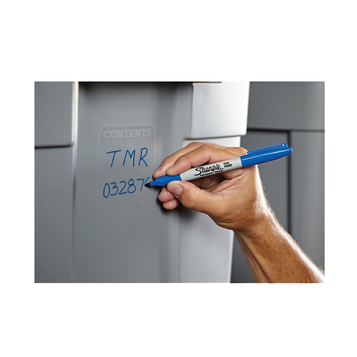 SHARPIE - Marcador Permanente Sharpie Punta Fina x12 Azul