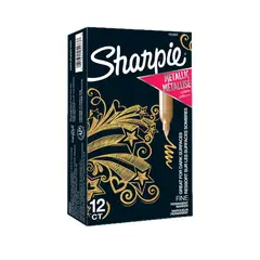 SHARPIE - Marcador Punta Fina Metálico Oro Set x12