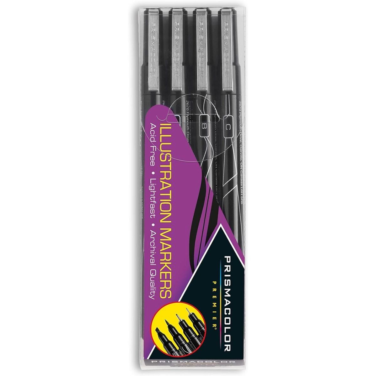 PRISMACOLOR - Tiralíneas y Marcador Prismacolor Premier Set 4 Negros