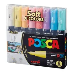 UNI POSCA - Marcadores Posca 1M Set 8 Colores Pastel