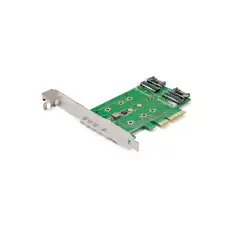 STARTECH - Tarjeta Adaptadora PCI Express 3 Puertos M.2 1x NVMe 2x SATA