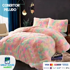 01 AUDIO - Cobertores Peludo 2 Plazas Multicolor