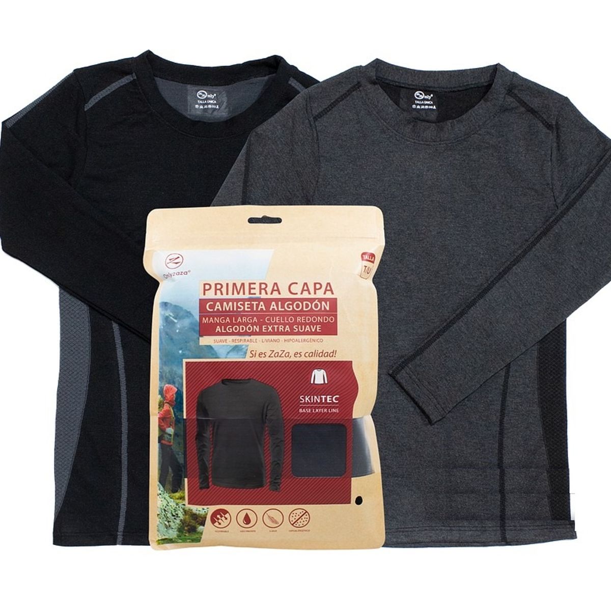 GARSIL - Polera Mujer Primera Capa - Fibra Natural De Algodon - Camiseta