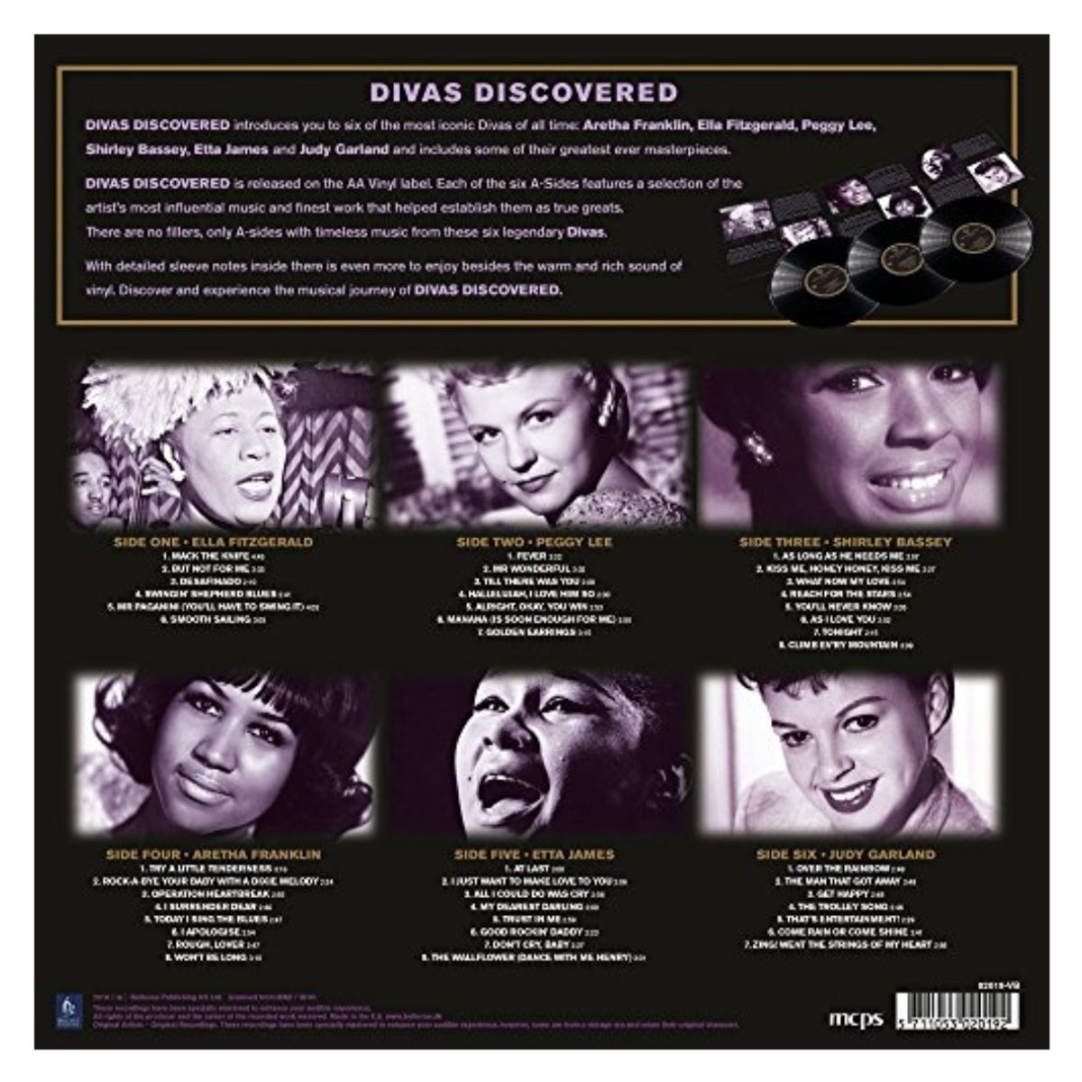AA - Divas Discovered 3LP Ella Aretha Franklin y otras artistas