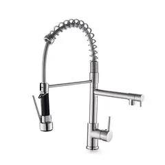GENERICO - Llave Grifería Lavaplatos Doble Cuello Cisne Flexible Tap01 Plateado