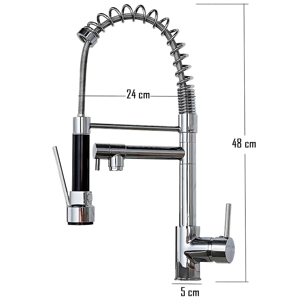 GENERICO - Llave Grifería Lavaplatos Doble Cuello Cisne Flexible Tap01 Plateado