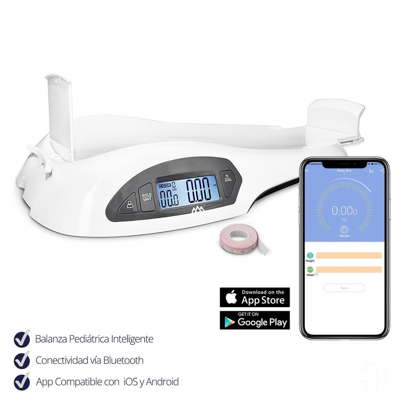 TOPMEDIC - Balanza Pediatrica Inteligente con Tallímetro