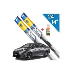 HELLA - Kit Plumillas 24″ y 14″ Limpiaparabrisas Toyota Yaris