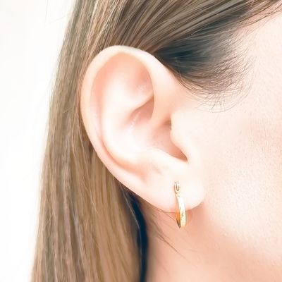 Imagen 2 del producto Aros Argolla 14mm Enchapado Oro 18K