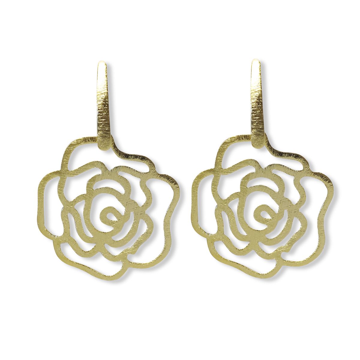 COGGIOLA - Aros Rosa Calada Satinada Enchapado Oro 18K