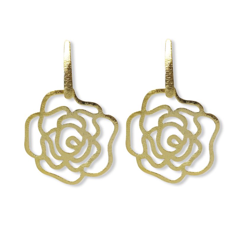 ANDREA COGGIOLA JOYAS - Aros Rosa Calada Satinada Enchapado Oro 18K