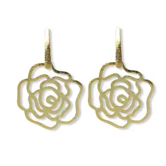 ANDREA COGGIOLA JOYAS - Aros Rosa Calada Satinada Enchapado Oro 18K