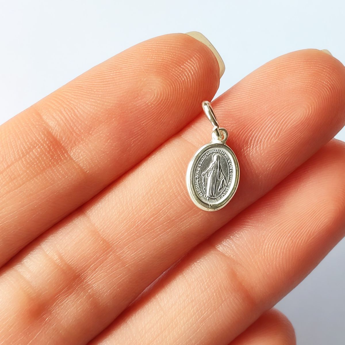 COGGIOLA - Colgante Medalla Virgen de los Rayos Mini Plata Fina 925