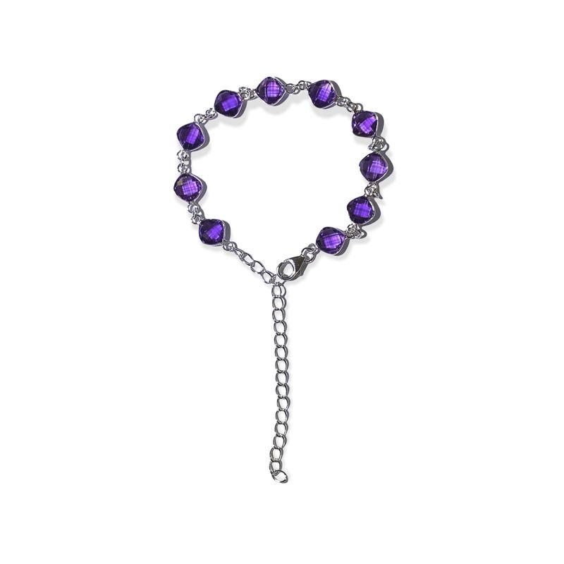 ALYN B JOYAS - Pulsera de plata Amatistas ajustable