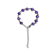 ALYN B JOYAS - Pulsera de plata Amatistas ajustable