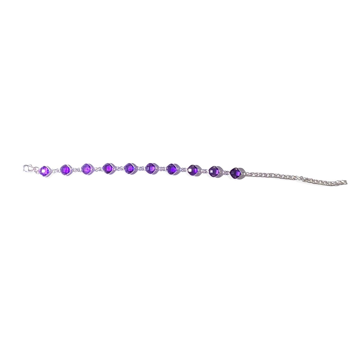 ALYN B JOYAS - Pulsera de plata Amatistas ajustable