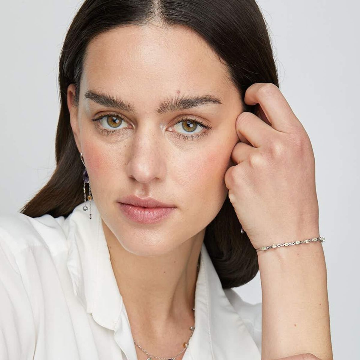 ALYN B JOYAS - Pulsera de Plata 925 con gemas de Peridoto 2.5 mm