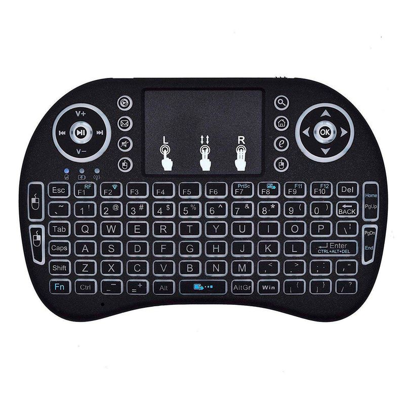 GENERICO - Mini Teclado Inalámbrico Touchpad Smart Tv Pc + Luz