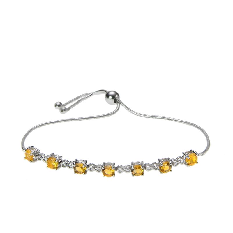 ALYN B JOYAS - Pulsera Citrino 4.5 mm con signo infinito
