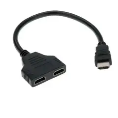 GENERICO - Cable Tipo Hdmi 1 Macho A Doble 2 Hembra Adaptador