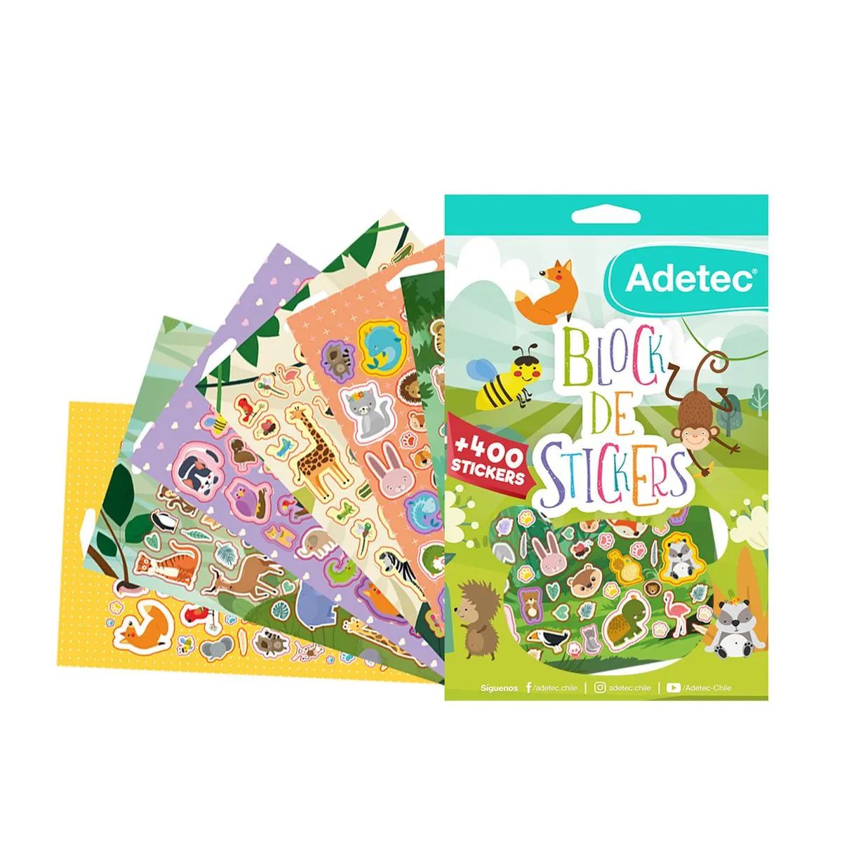 ADETEC - Block De Stickers Animalitos +400 Stickers