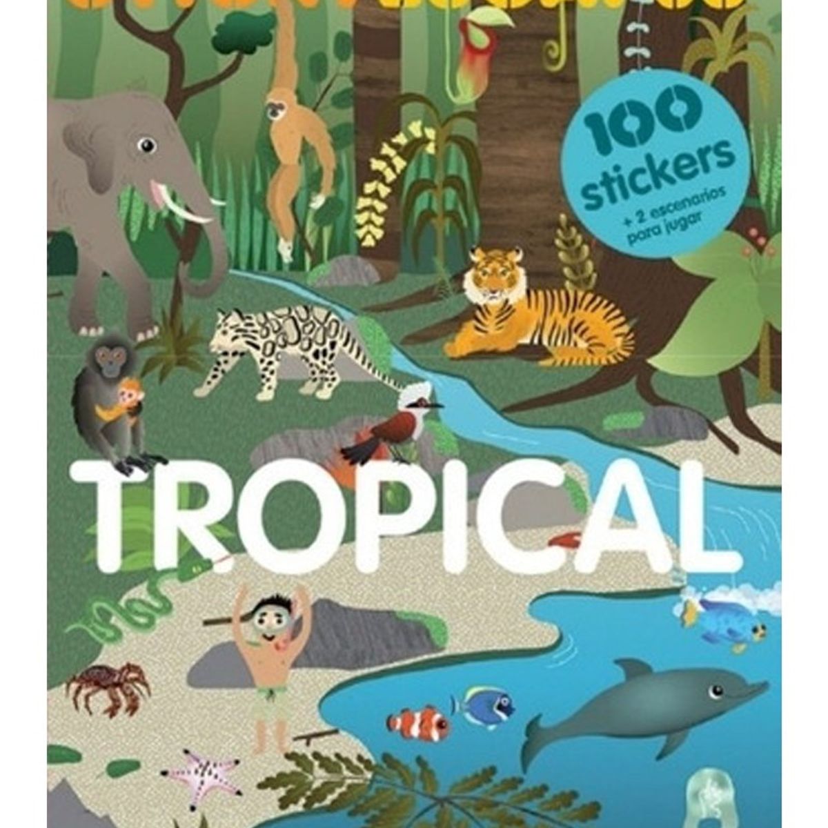 TOP10BOOKS - LIBRO Stickyescapes - Tropical - Stickyescapes - Tropical